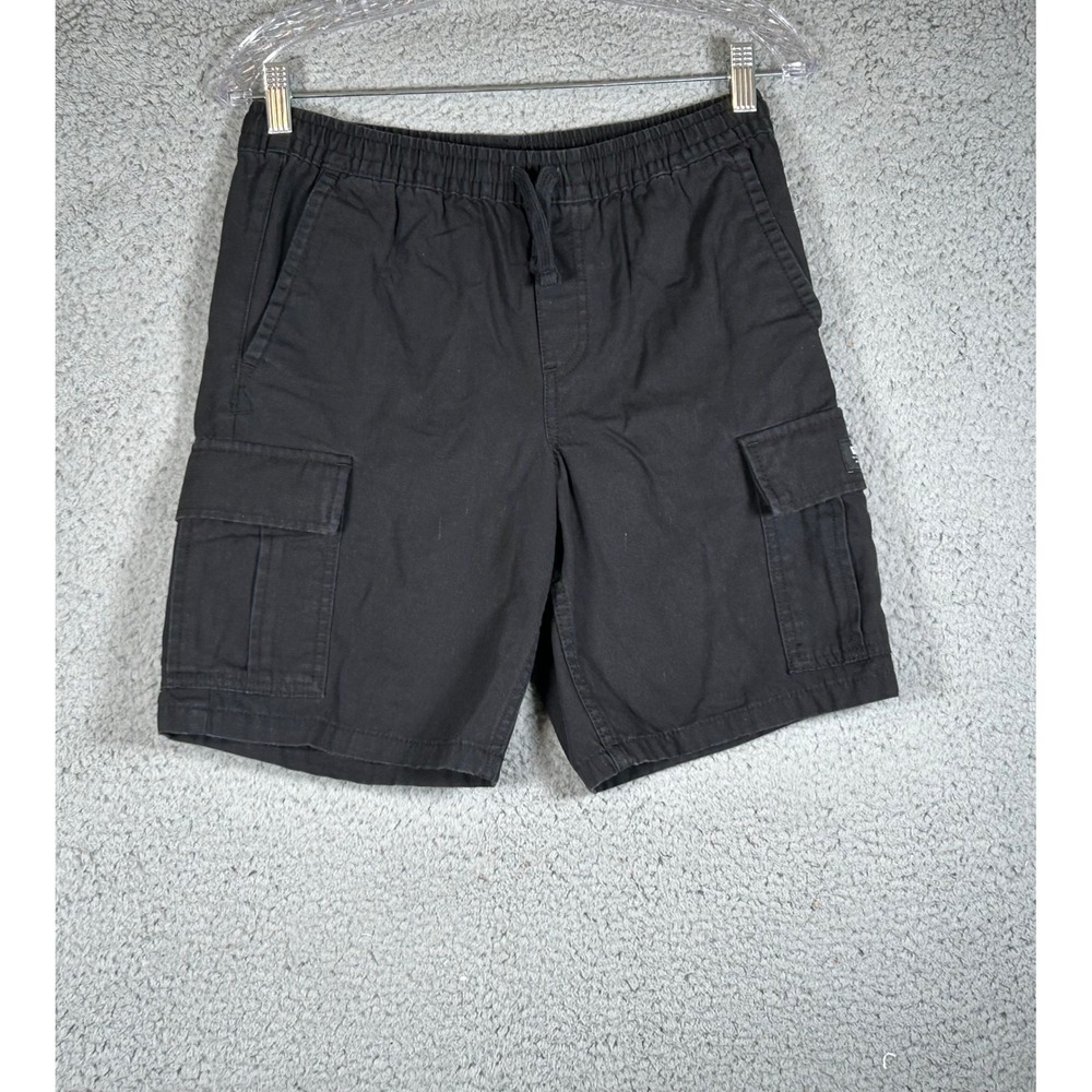 Vans Mens Range Elastic Cargo Shorts Black Cotton Canvas VN000GBZBLK Size Medium